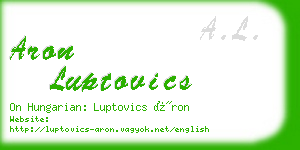 aron luptovics business card
